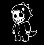 Boneman Skull Dino T-shirt - Zwart