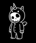 Boneman Skull Unicorn Hoodie - Zwart