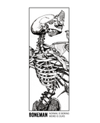 Boneman Skull and birds Hoodie Grijs met borstlogo