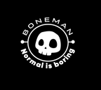 Boneman Zwart T-shirt - Skull borstlogo groot