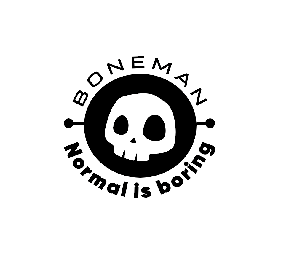 Boneman Skull and birds Hoodie Grijs met borstlogo