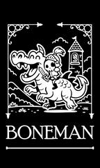 Boneman Skull Knight T-shirt - Zwart