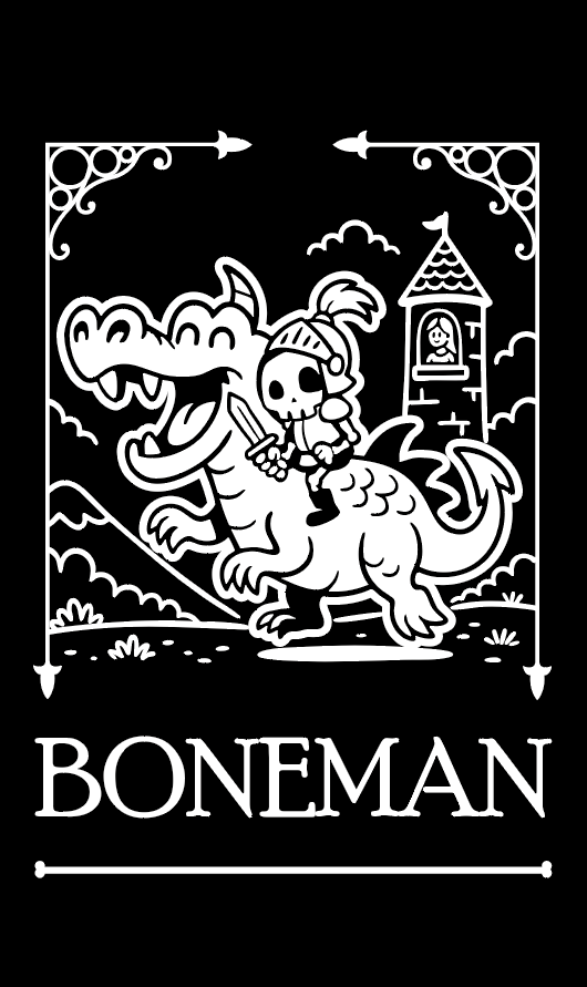 Boneman Skull Knight Hoodie - Zwart