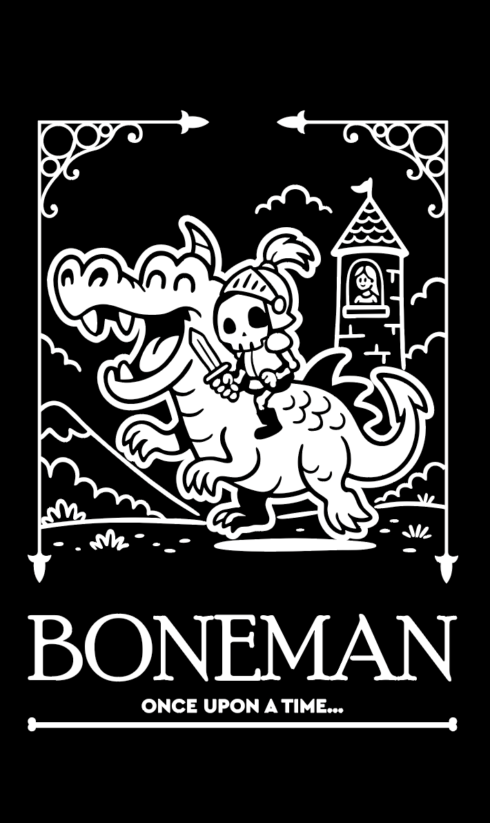 Boneman Skull Knight Sweater - Zwart
