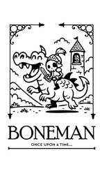 Boneman Skull Knight T-shirt - Wit