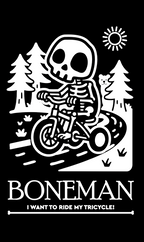 Boneman Skull Tricyle T-shirt - Zwart
