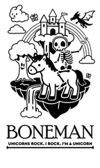 Boneman Skull Unicorn Hoodie - Grijs