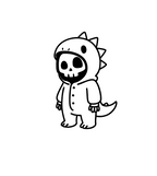 Boneman Skull Unicorn Hoodie - Grijs