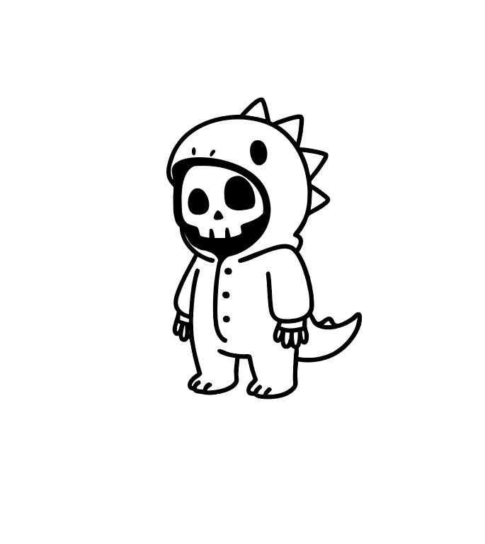 Boneman Skull Unicorn Hoodie - Grijs