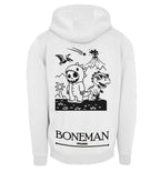 Boneman Skull Dino Hoodie - Wit