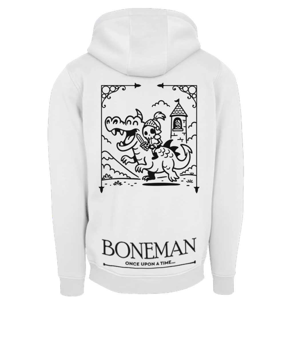 Boneman Skull Knight Hoodie - Wit