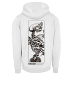 Boneman Skull and birds Hoodie Wit met borstlogo