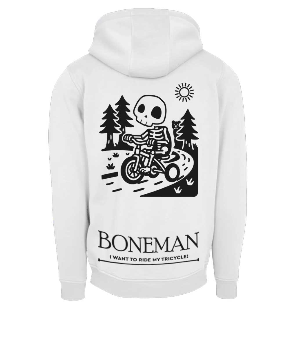 Boneman Skull Tricycle Hoodie - Wit