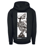 Boneman Skull and birds Hoodie Zwart met borstlogo