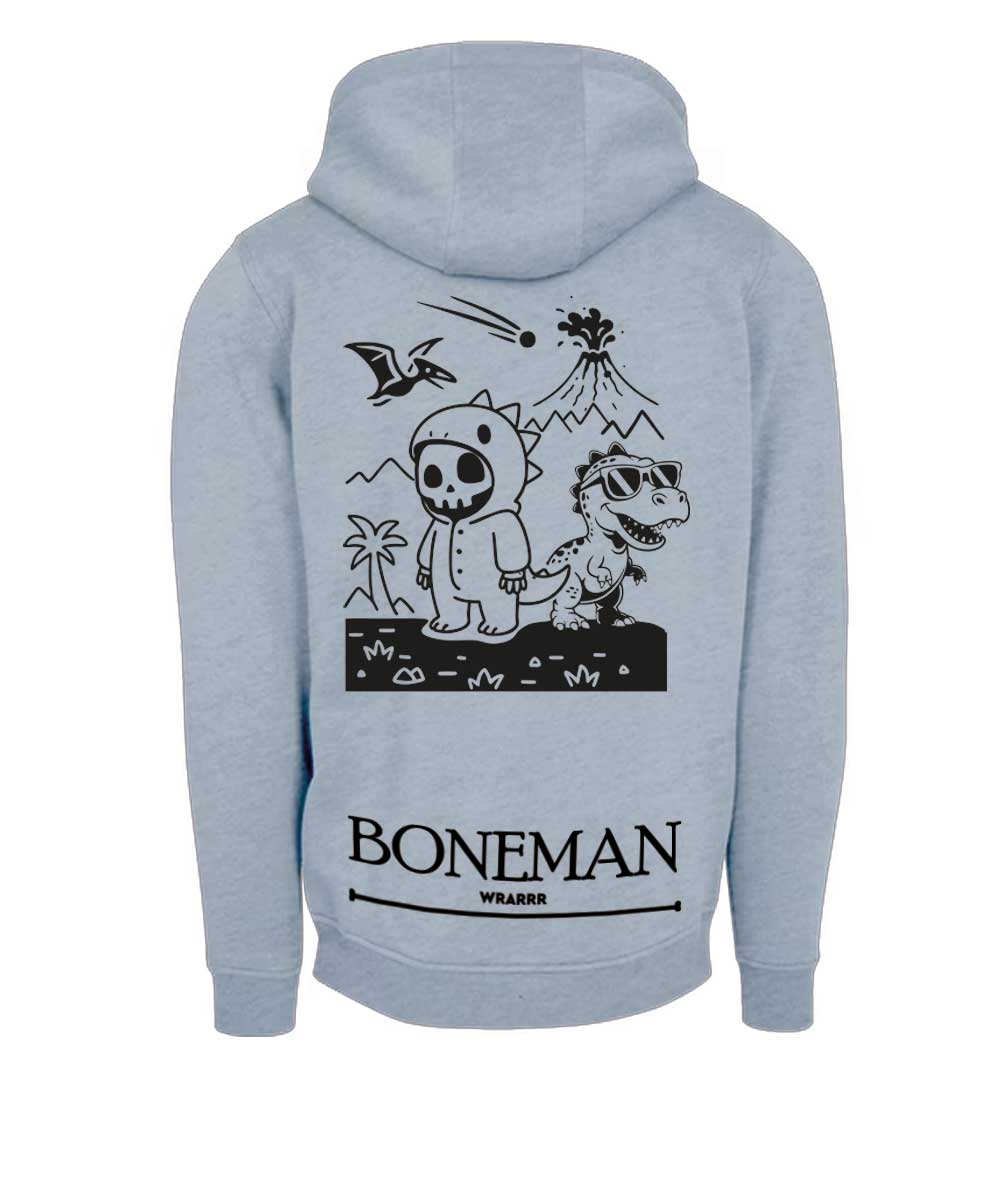 Boneman Skull Dino Hoodie - Grijs