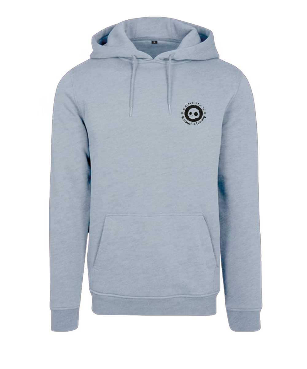 Boneman Skull and birds Hoodie Grijs met borstlogo