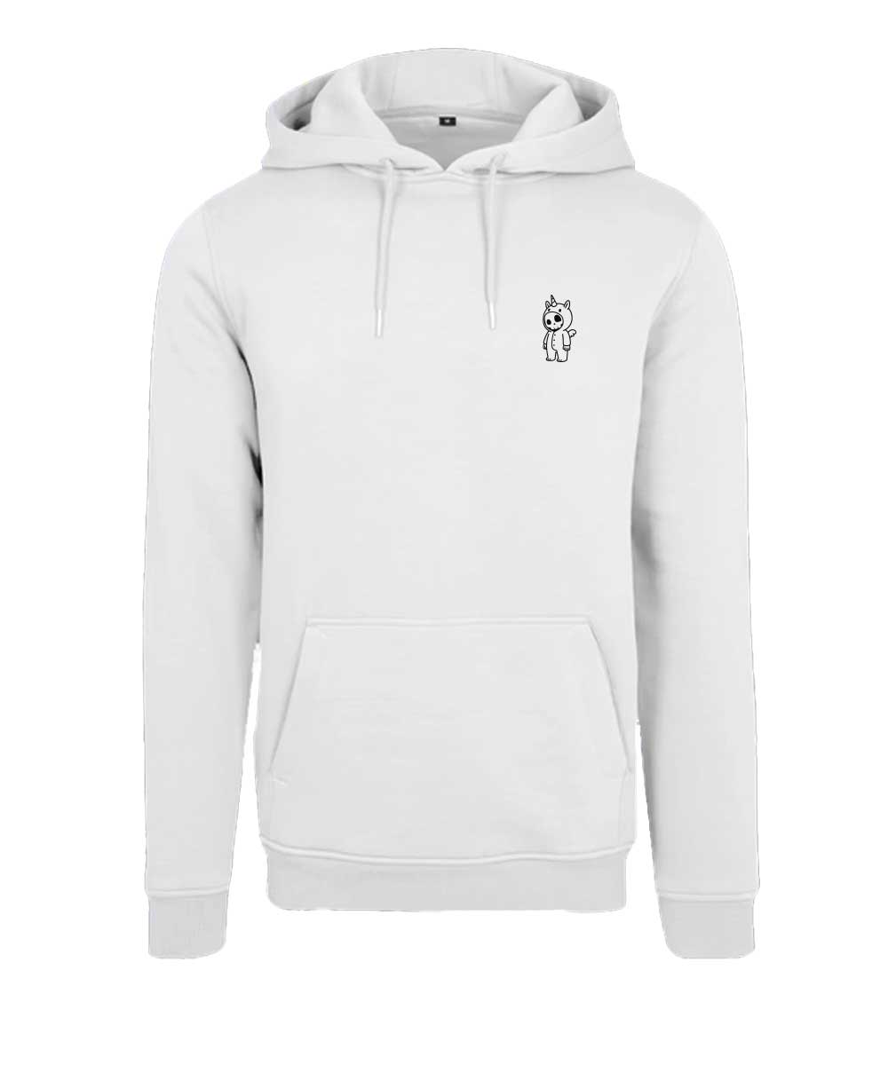 Boneman Skull Unicorn Hoodie - Wit