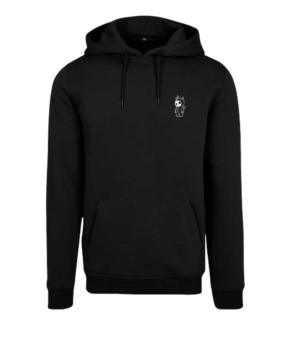 Boneman Skull Unicorn Hoodie - Zwart