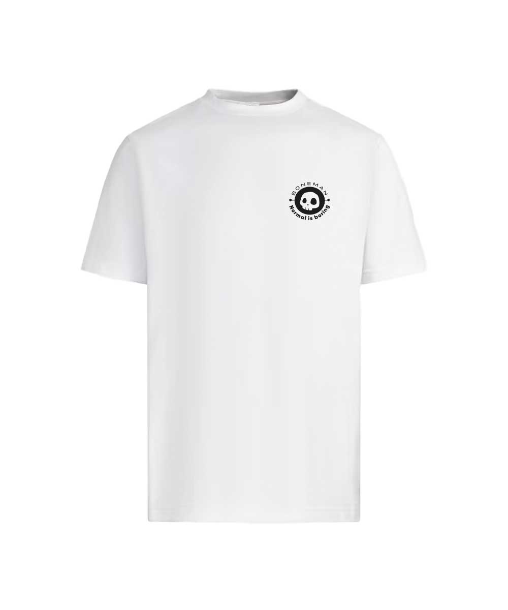 Boneman Wit T-shirt - Skull borstlogo