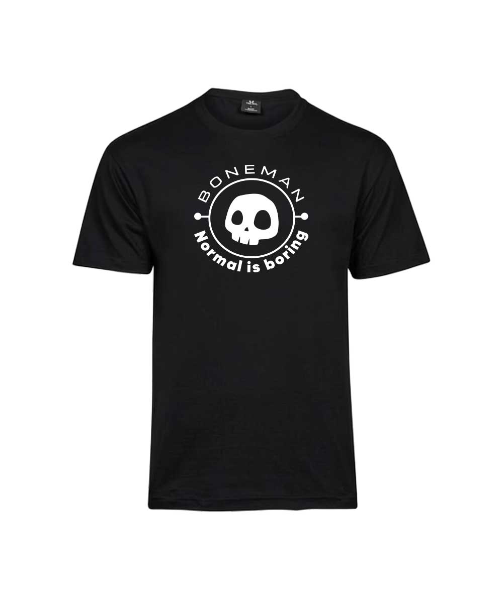 Boneman Zwart T-shirt - Skull borstlogo groot