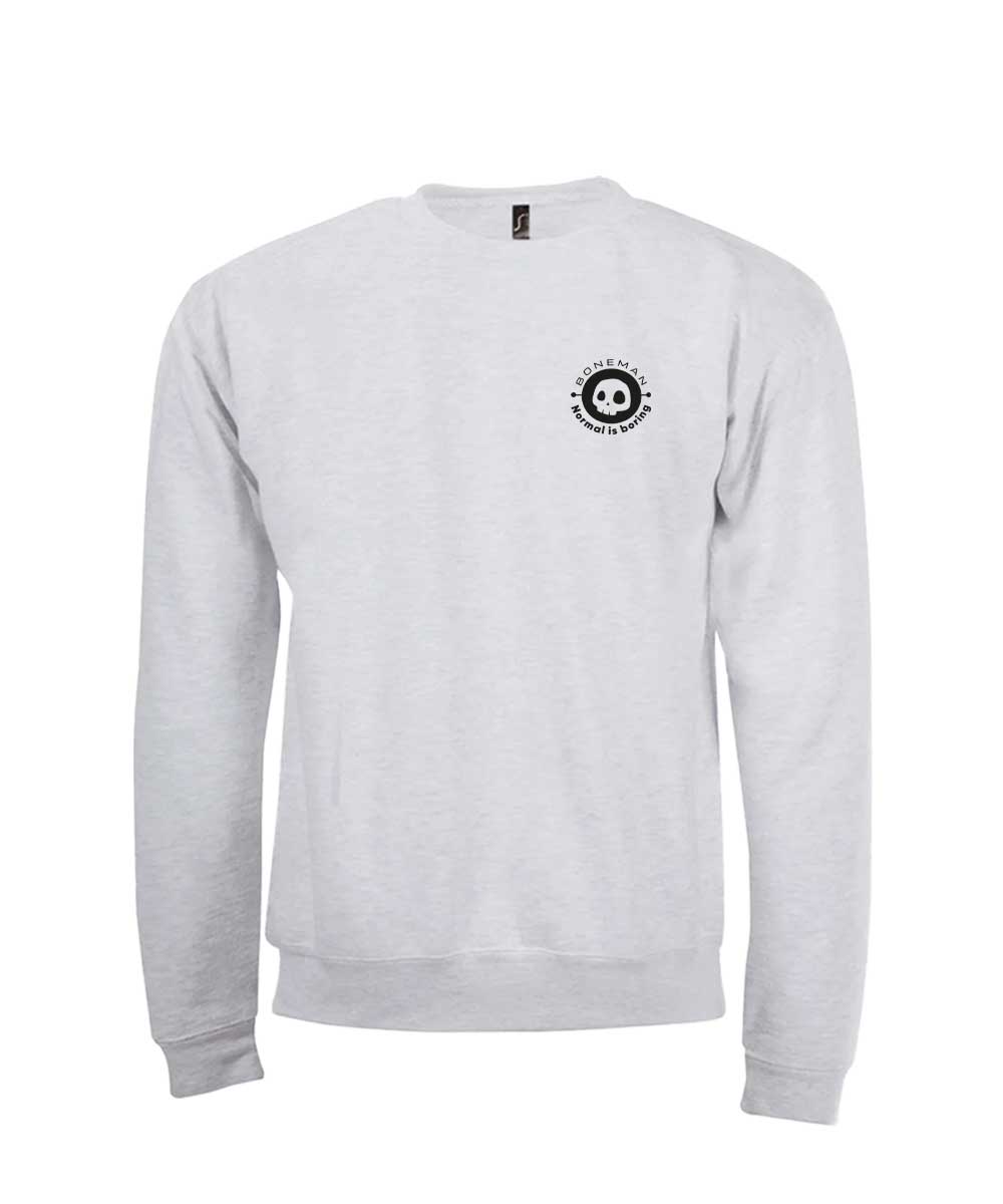 Boneman Skull Borstlogo Sweater - Grijs