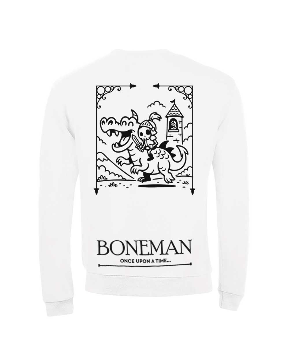 Boneman Skull Knight Sweater - Wit