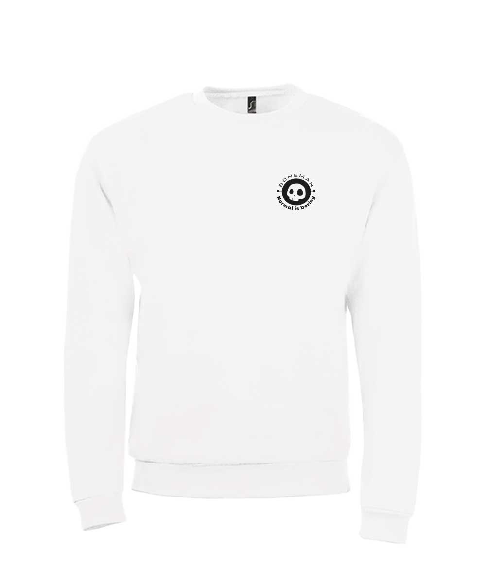 Boneman Skull Borstlogo Sweater - Wit