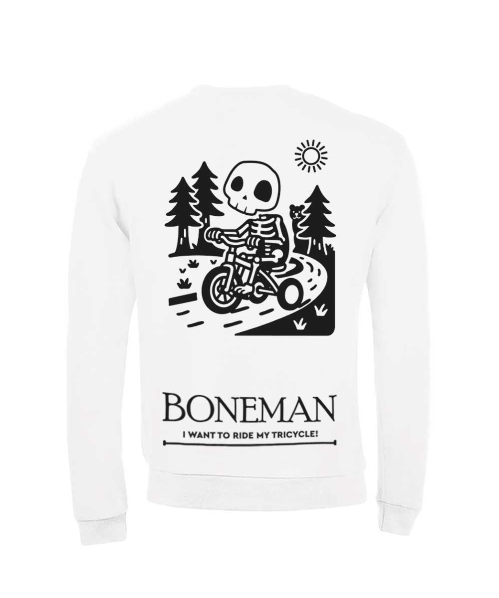 Boneman Skull Tricycle Sweater - Wit