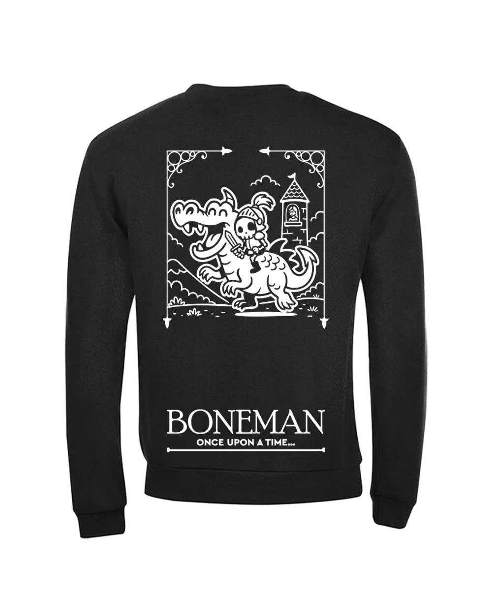 Boneman Skull Knight Sweater - Zwart
