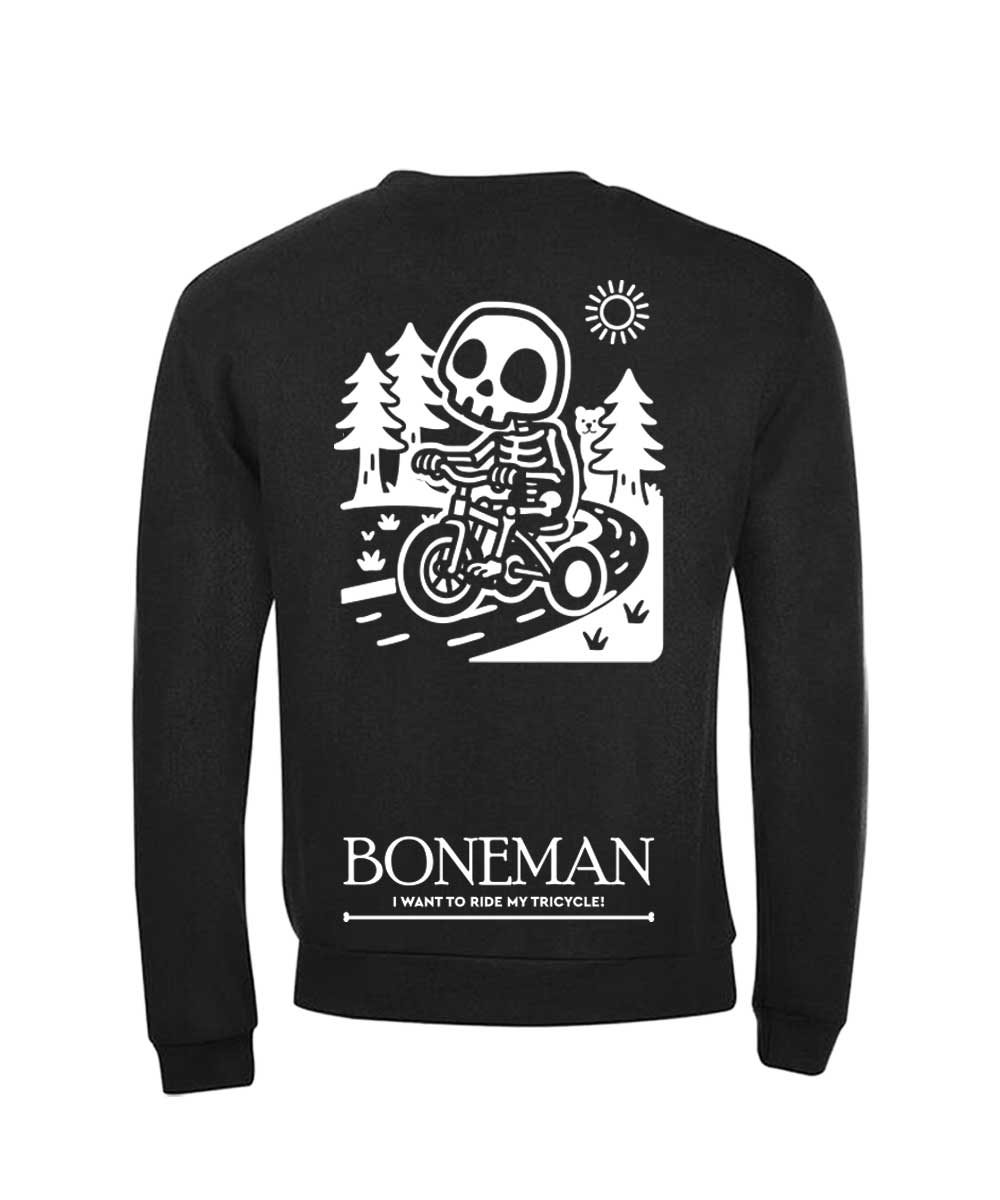 Boneman Skull Tricycle Sweater - Zwart