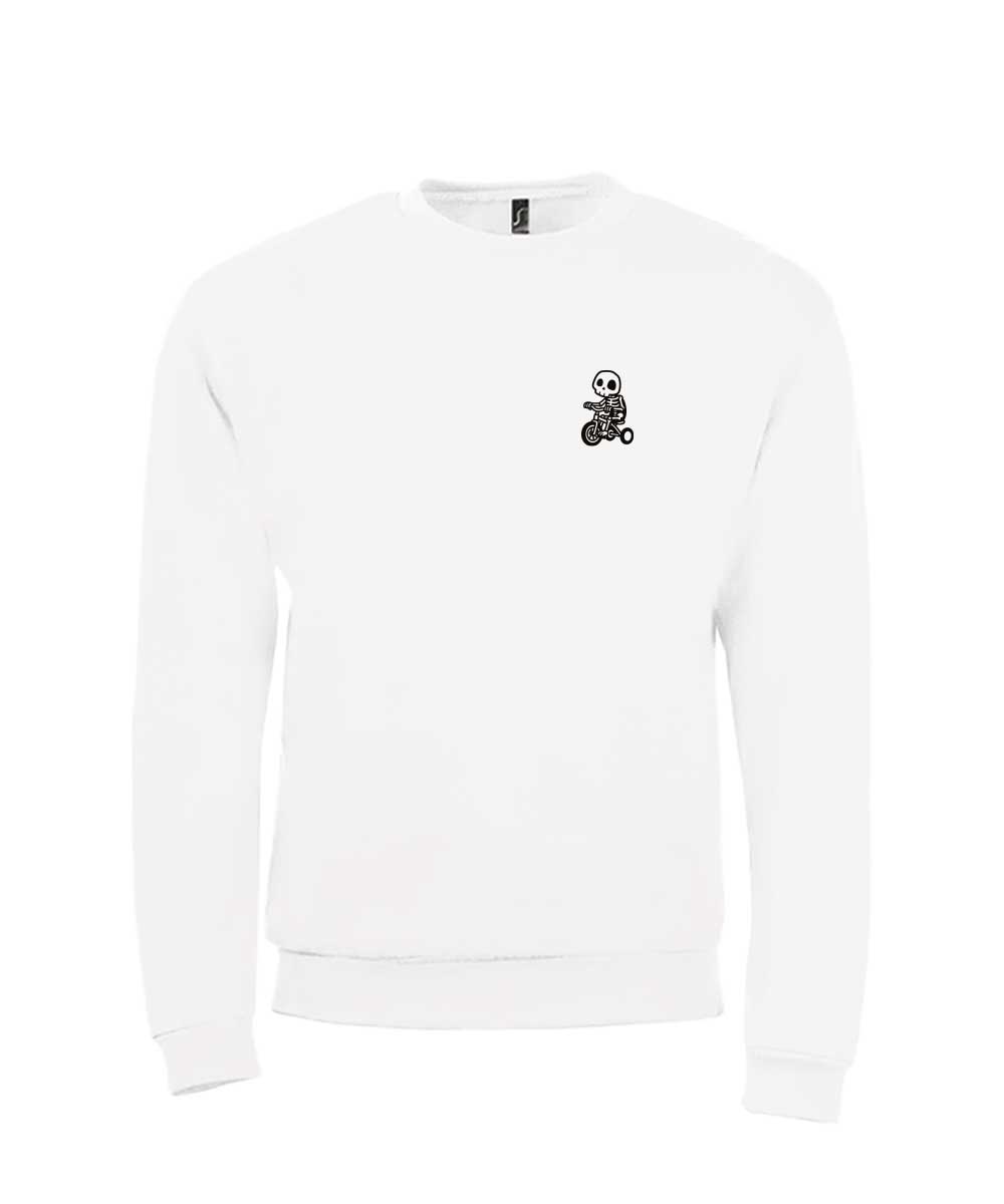 Boneman Skull Tricycle Sweater - Wit