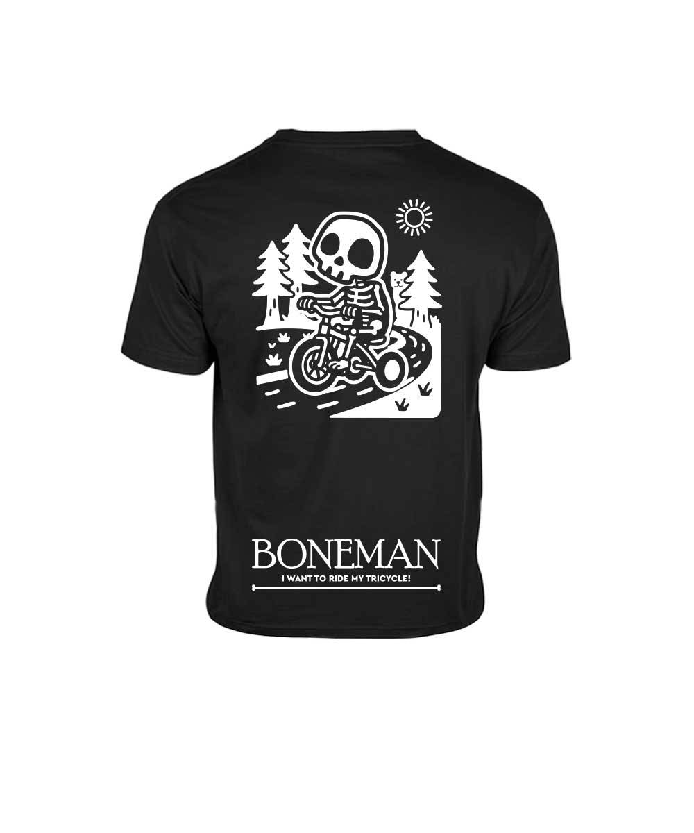 Boneman Skull Tricyle T-shirt - Zwart