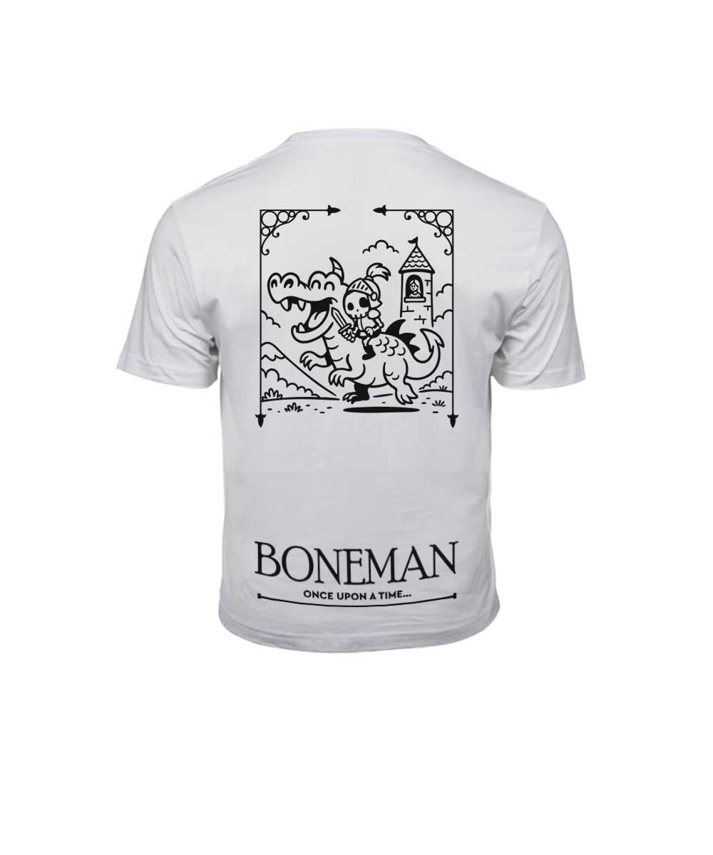Boneman Skull Knight T-shirt - Wit