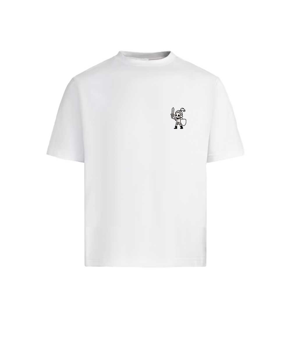 Boneman Skull Knight T-shirt - Wit