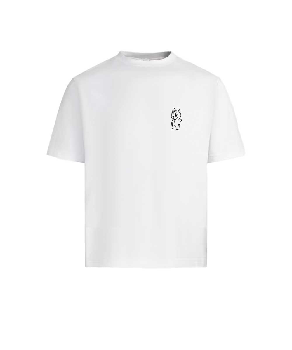 Boneman Skull Unicorn T-shirt - Wit