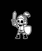 Boneman Skull Knight T-shirt - Zwart