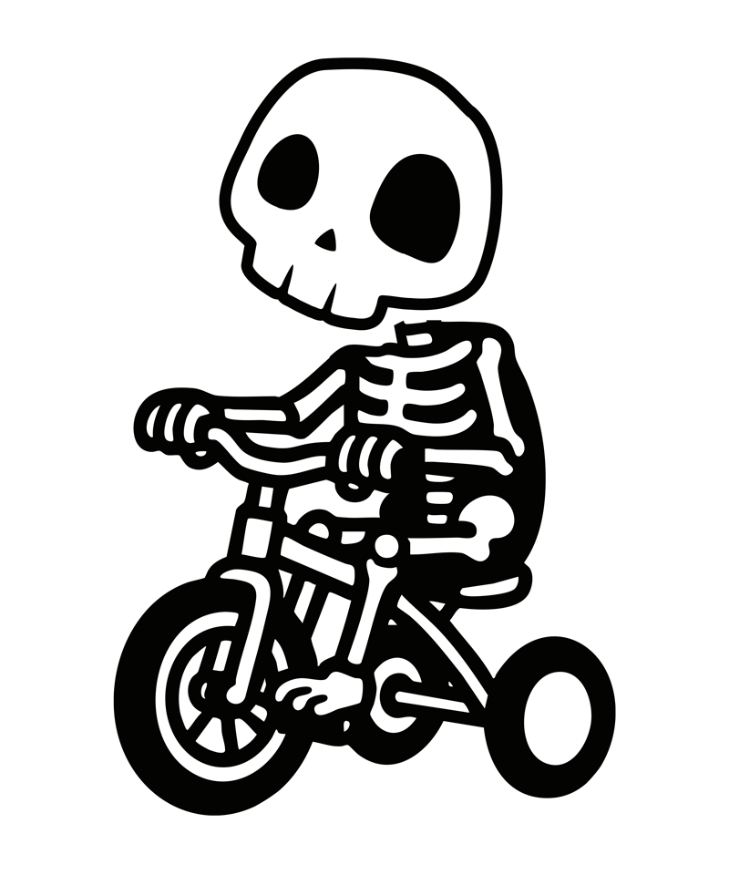 Boneman Skull Tricycle Hoodie - Wit